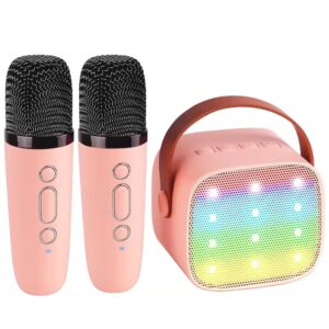Set Karaoke Portabil cu Boxa si Microfoane Wireless